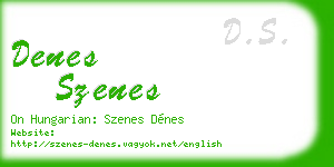 denes szenes business card
